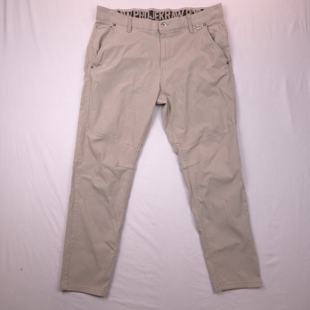 Projek Raw Pants Men's Size 38 Beige Color Cotton Nylon Performance Cargo Adjust